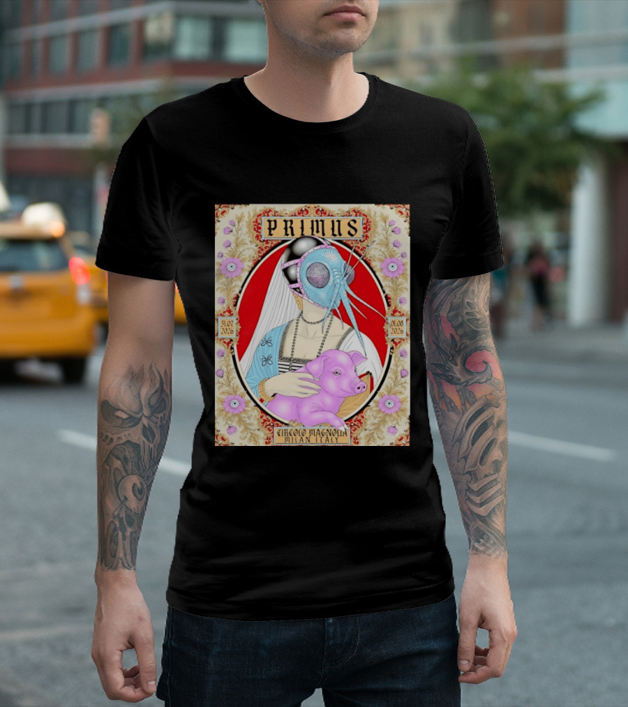 Primus Circolo Magnolia Milan Italy July August 2026 Concert Floral T-Shirt