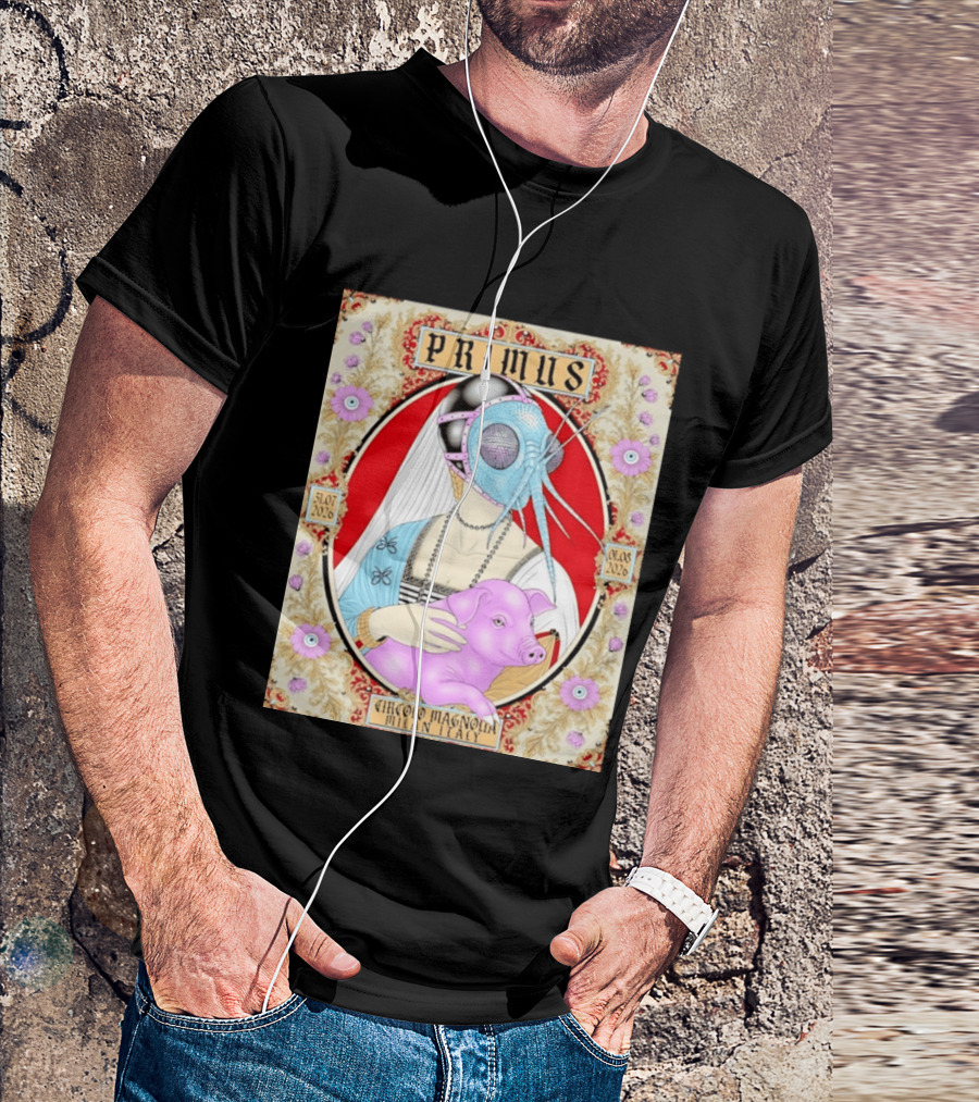 Primus Circolo Magnolia Milan Italy July August 2026 Concert Floral T-Shirt