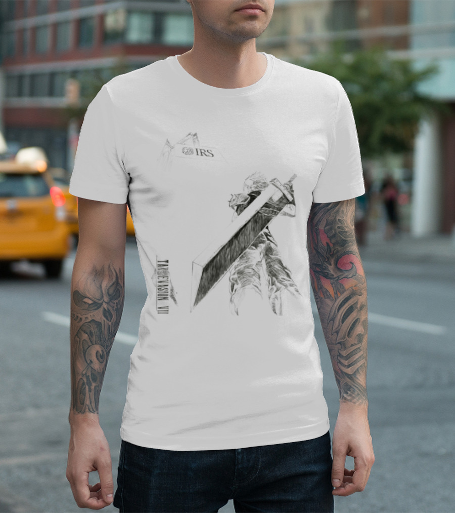 Cloud Strife Final Fantasy VII Tax Evasion IRS T-Shirt
