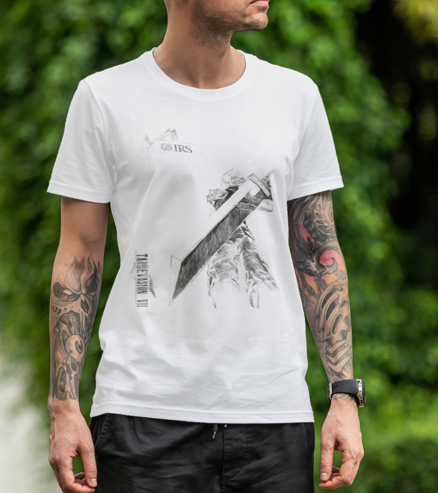 Cloud Strife Final Fantasy VII Tax Evasion IRS T-Shirt