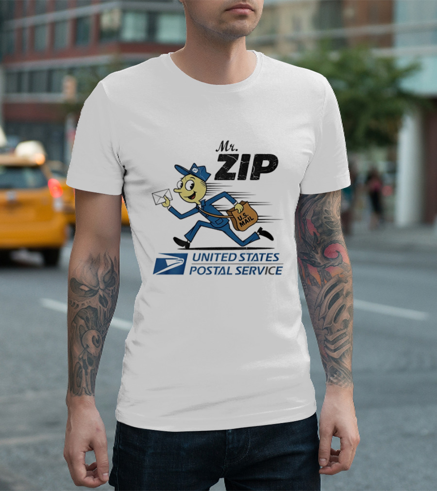 Mr ZIP USPS Retro Distressed U.S. Mail Carrier T-Shirt