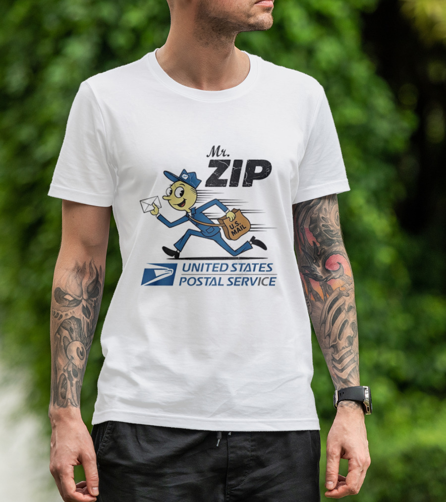 Mr ZIP USPS Retro Distressed U.S. Mail Carrier T-Shirt