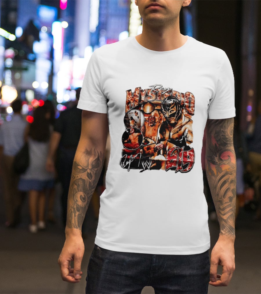 Rey Mysterio 619 WWE Wrestling Mask Signature Action T-Shirt