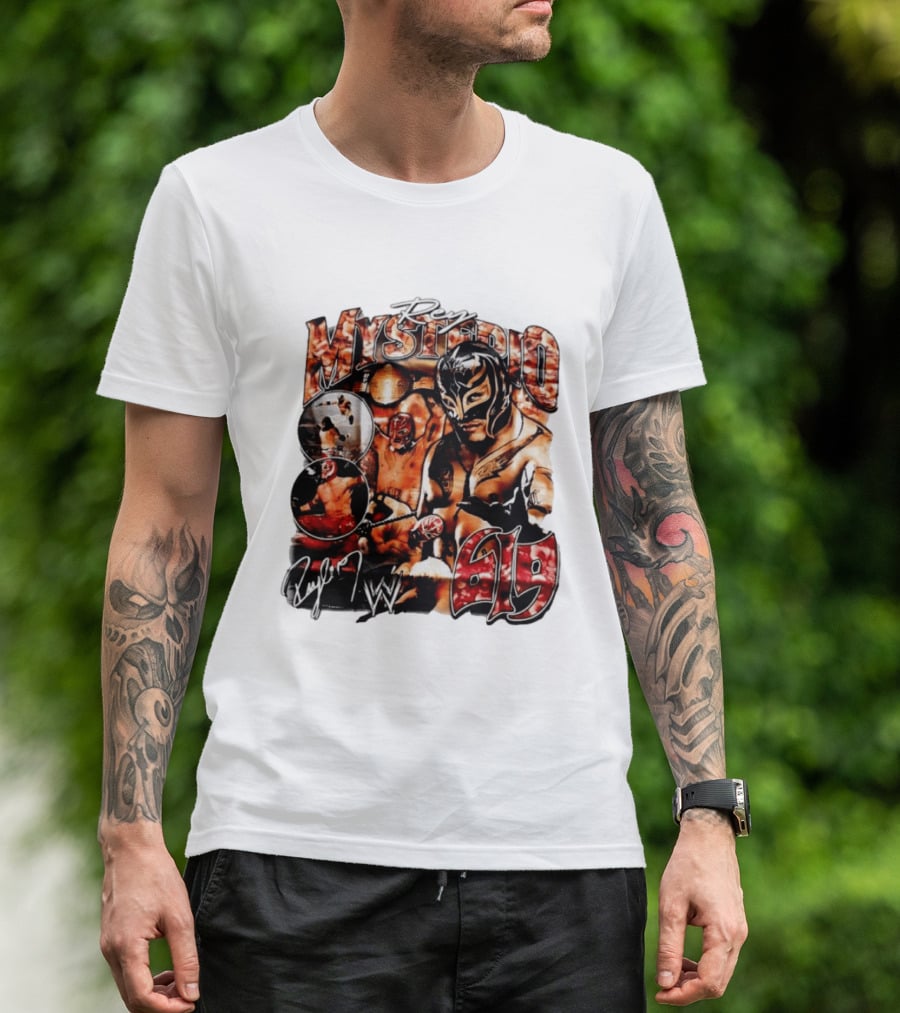 Rey Mysterio 619 WWE Wrestling Mask Signature Action T-Shirt