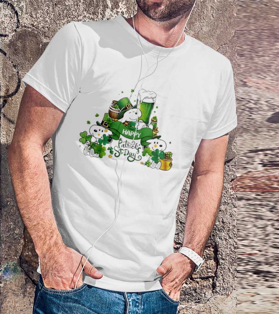 Snoopy St Patrick's Day Peanuts Shamrock Happy T-Shirt