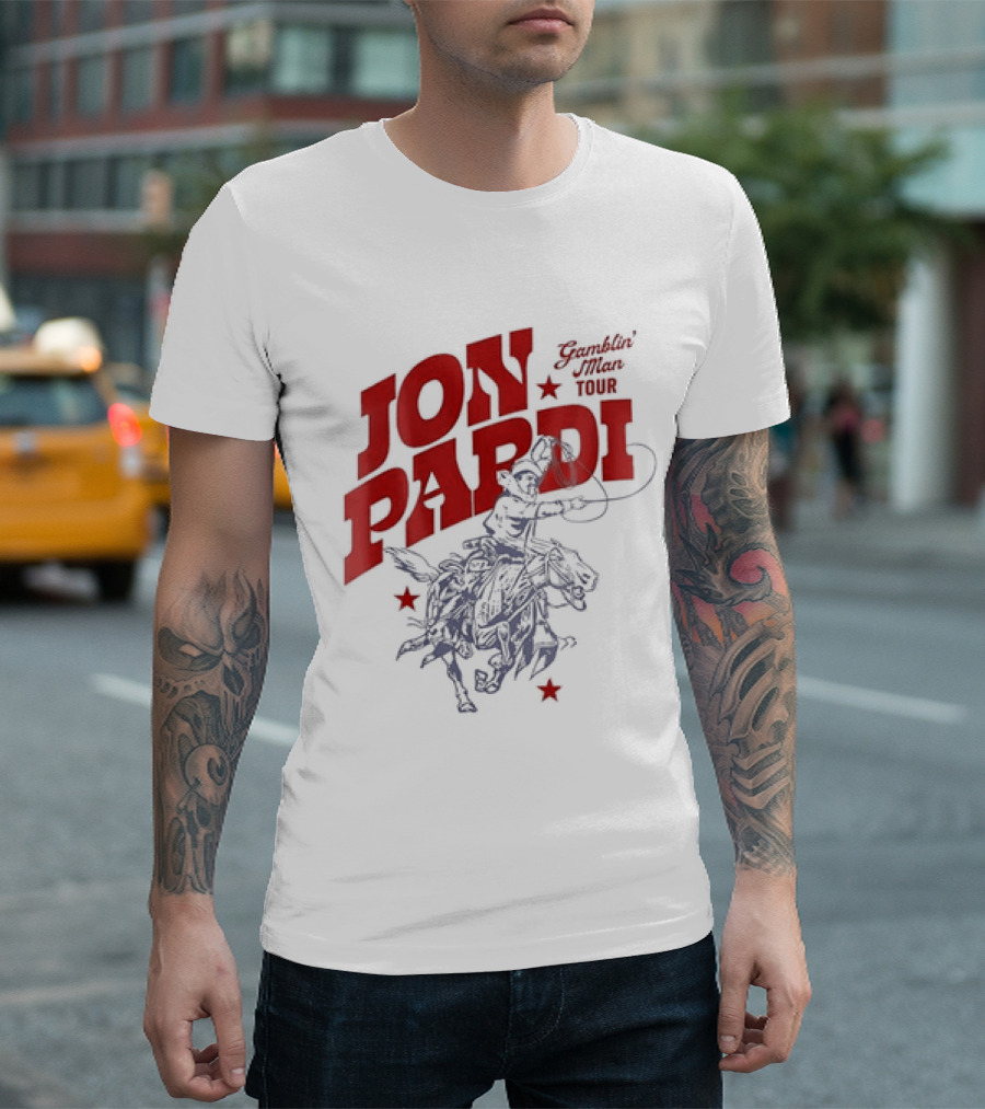 Jon Pardi Gamblin' Man Tour Cowboy Horse Country Music T-Shirt