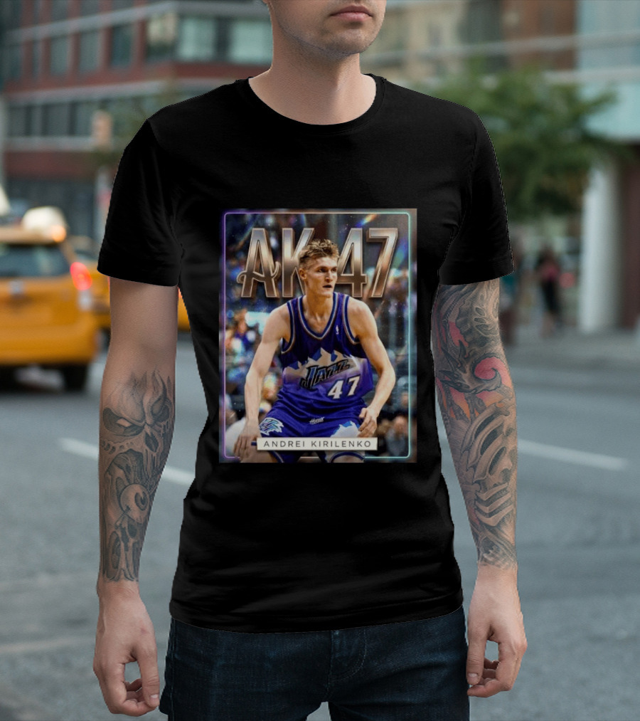 AK 47 Andrei Kirilenko Utah Jazz NBA Basketball Legends T-Shirt
