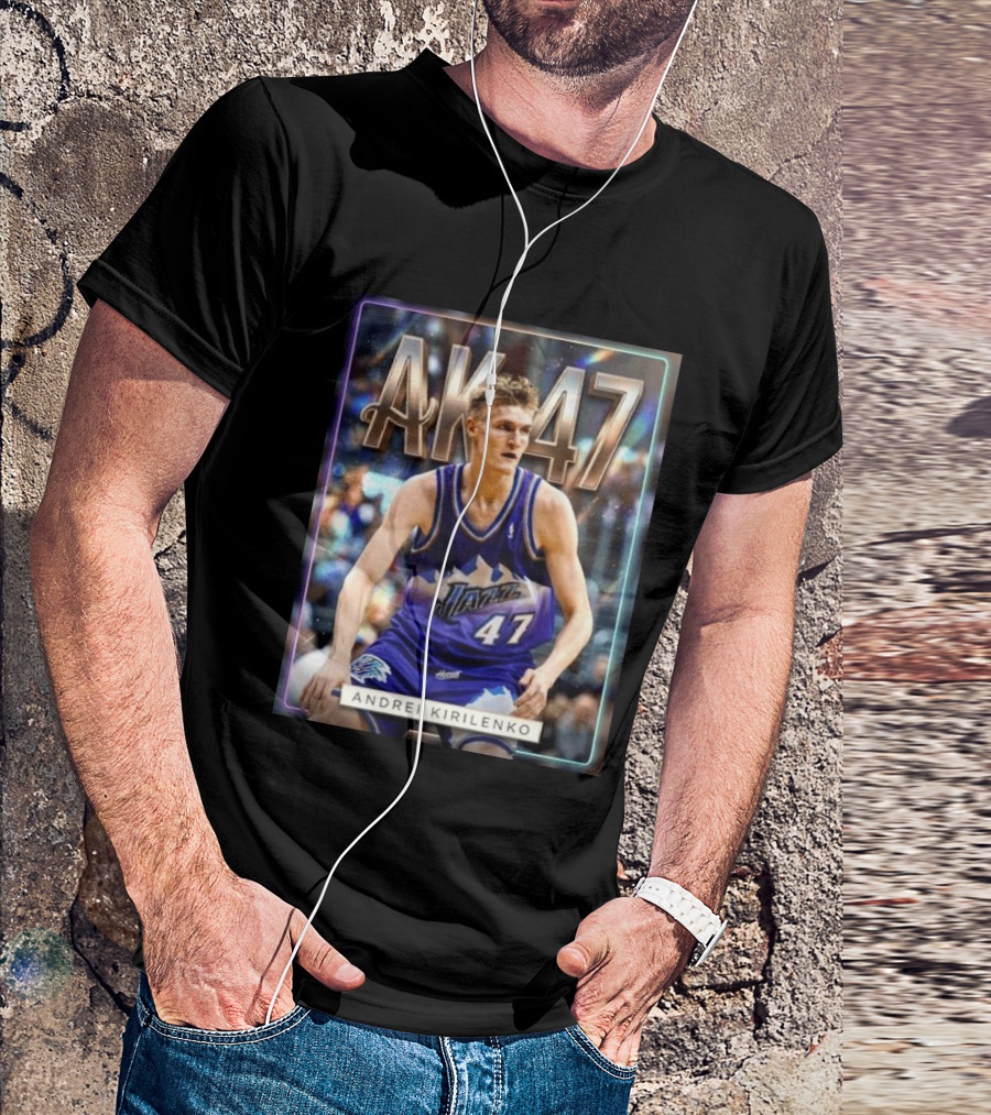 AK 47 Andrei Kirilenko Utah Jazz NBA Basketball Legends T-Shirt