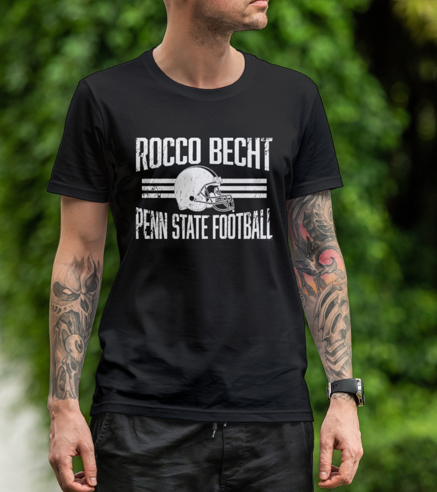 Rocco Becht Penn State Football Distressed Helmet T-Shirt