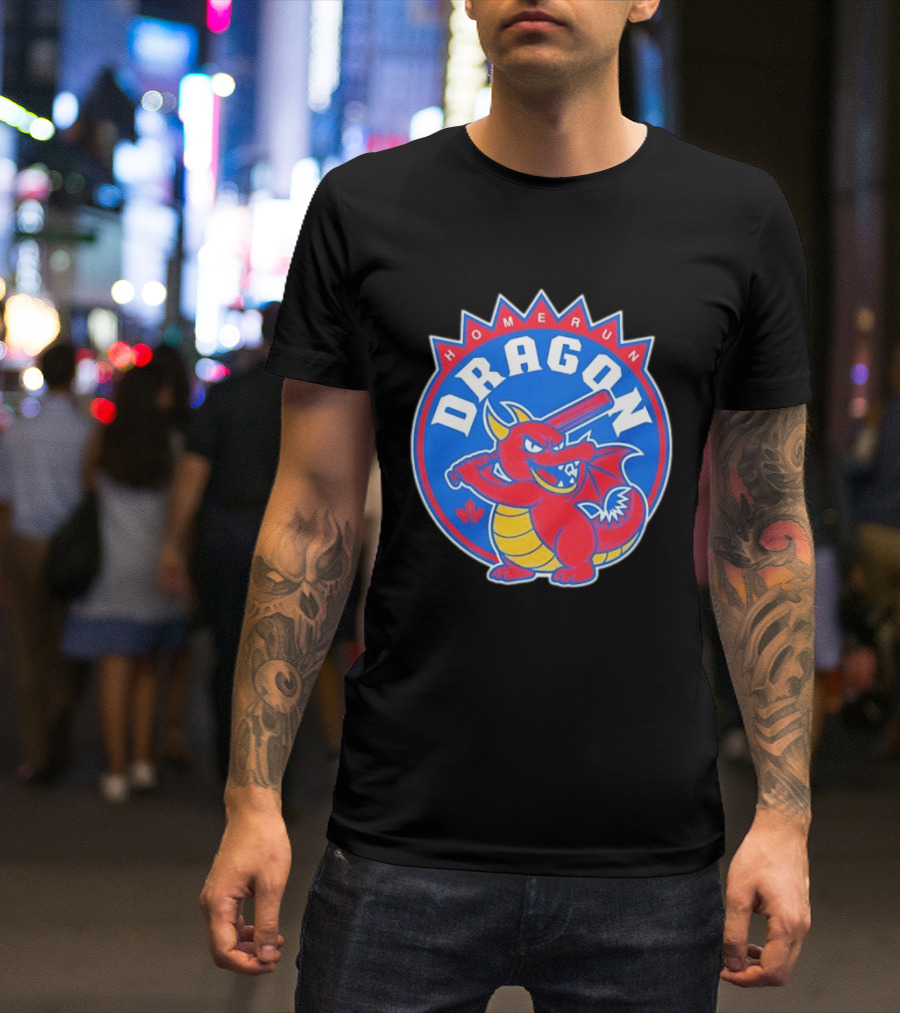 Homerun Dragon Toronto Blue Jays Batter With Red Bat And Maple Leaf T-Shirt