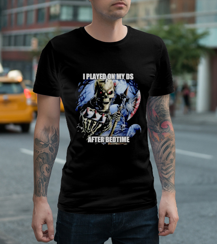 I Played On My DS After Bedtime Skeleton Gaming Humor T-Shirt