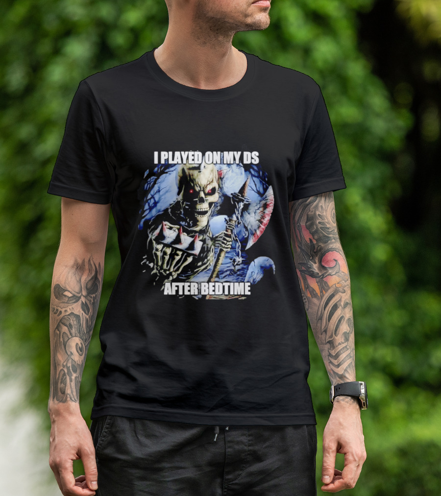 I Played On My DS After Bedtime Skeleton Gaming Humor T-Shirt