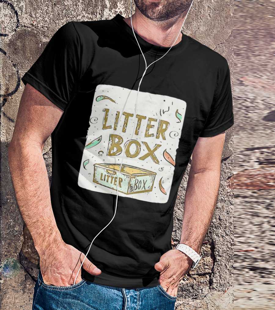 Litter Box Cat Pet Kitten Animal Fun Artwork With Litter Box T-Shirt