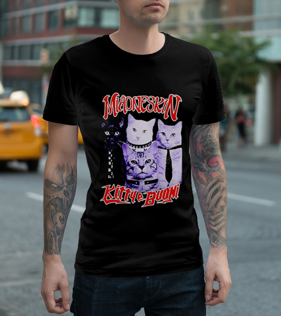 Miaoneskin Kitty E Buoni Maneskin Cats Band T-Shirt