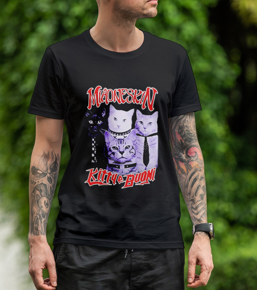 Miaoneskin Kitty E Buoni Maneskin Cats Band T-Shirt
