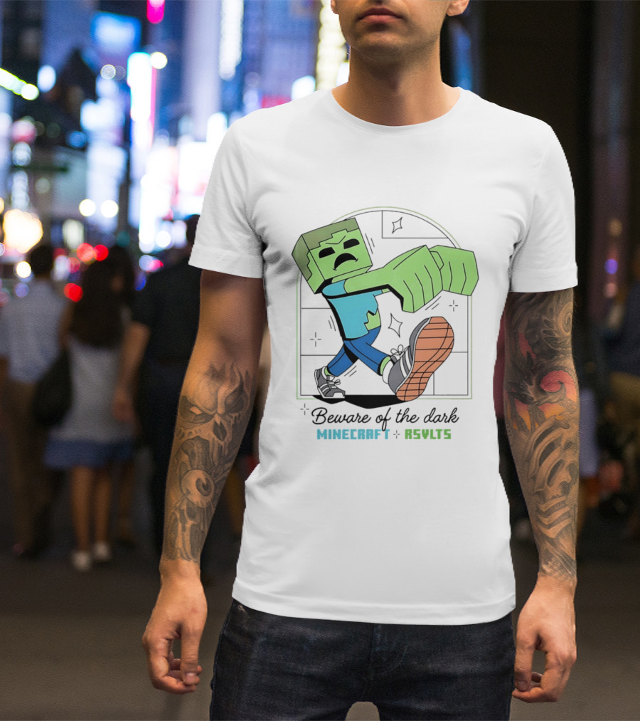 Beware Of The Dark Zombie Minecraft RSVLTS Gaming T-Shirt