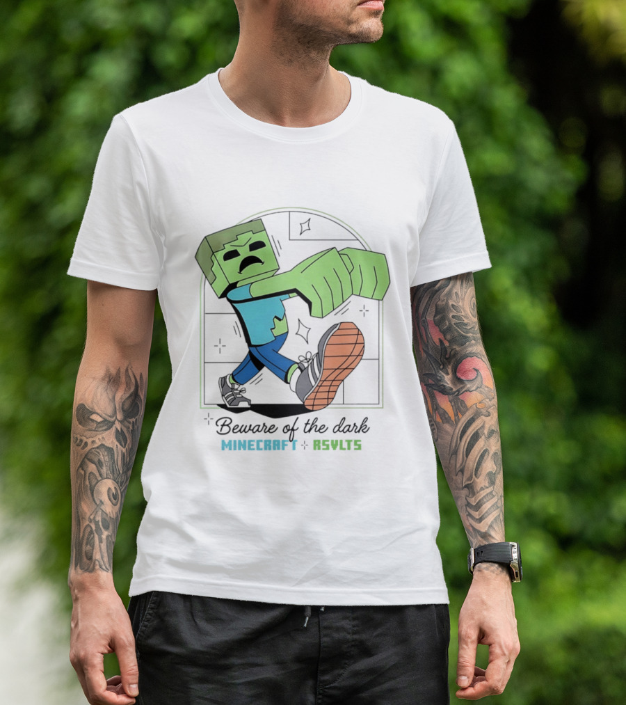 Beware Of The Dark Zombie Minecraft RSVLTS Gaming T-Shirt