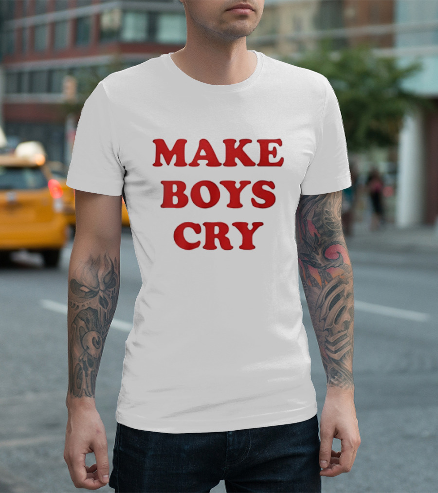 Make Boys Cry Aesthetic Y2K Trendy Red T-Shirt