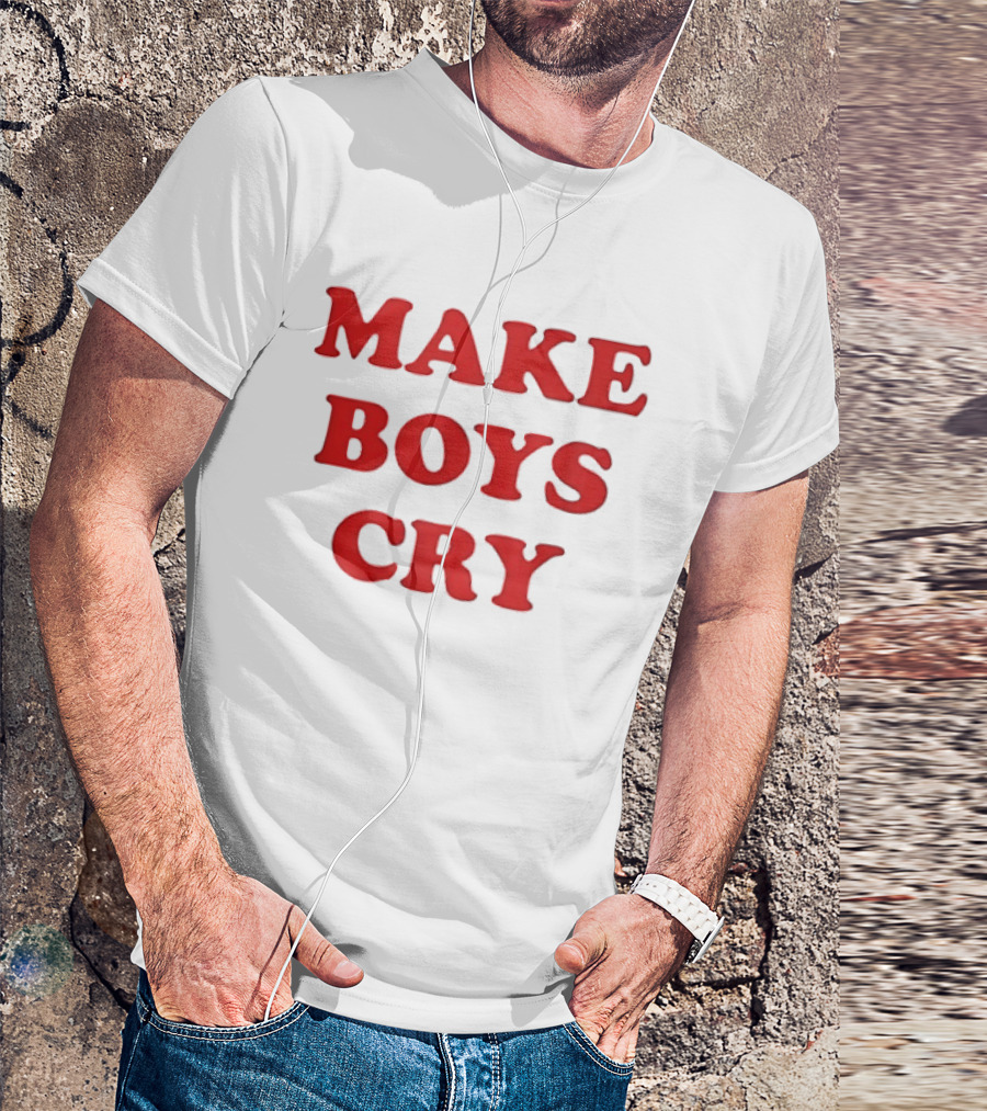 Make Boys Cry Aesthetic Y2K Trendy Red T-Shirt