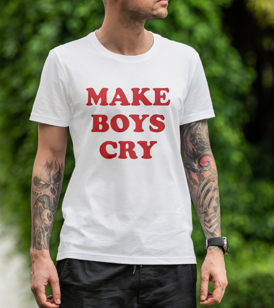 Make Boys Cry Aesthetic Y2K Trendy Red T-Shirt