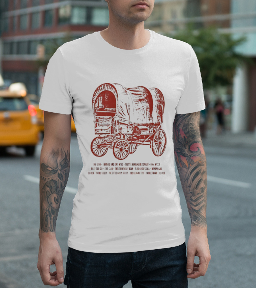 Marty Robbins Big Iron El Paso Western Songs Covered Wagon T-Shirt