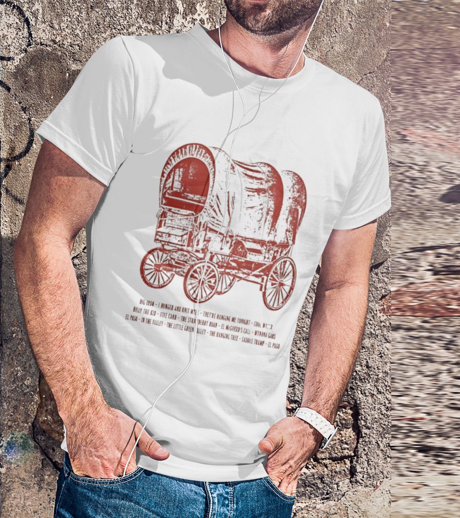 Marty Robbins Big Iron El Paso Western Songs Covered Wagon T-Shirt