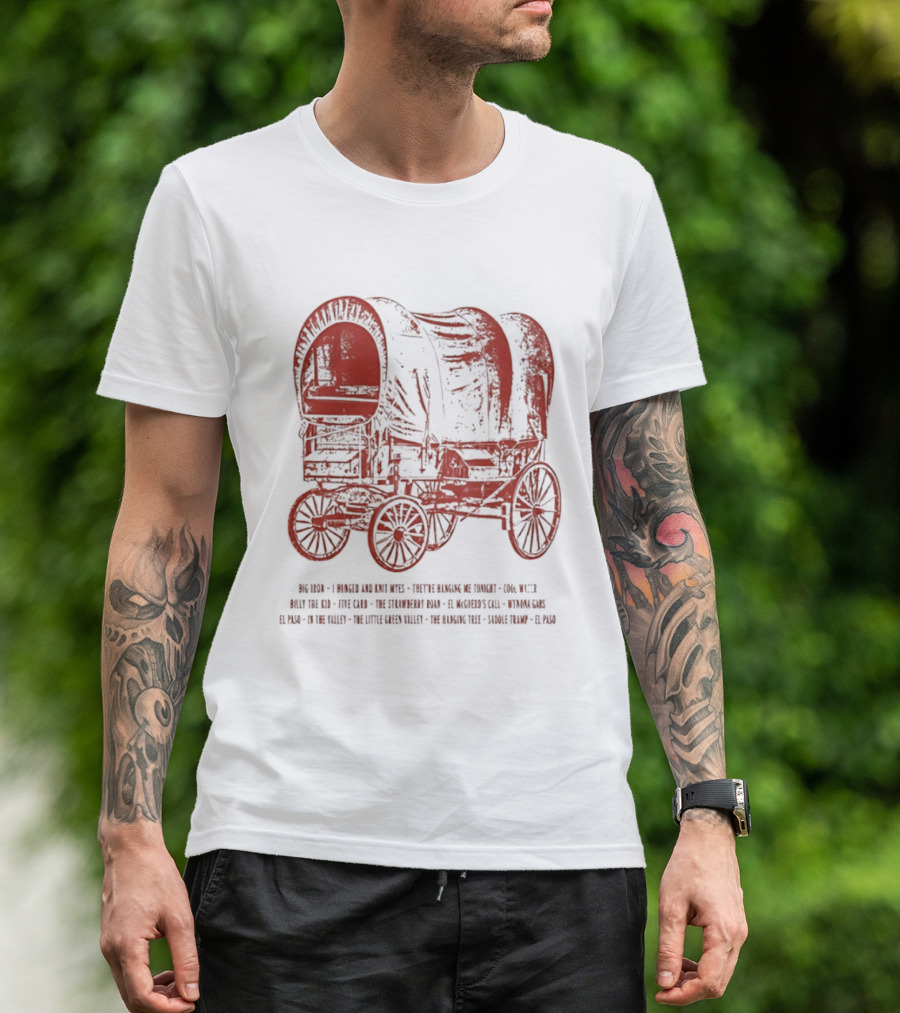Marty Robbins Big Iron El Paso Western Songs Covered Wagon T-Shirt