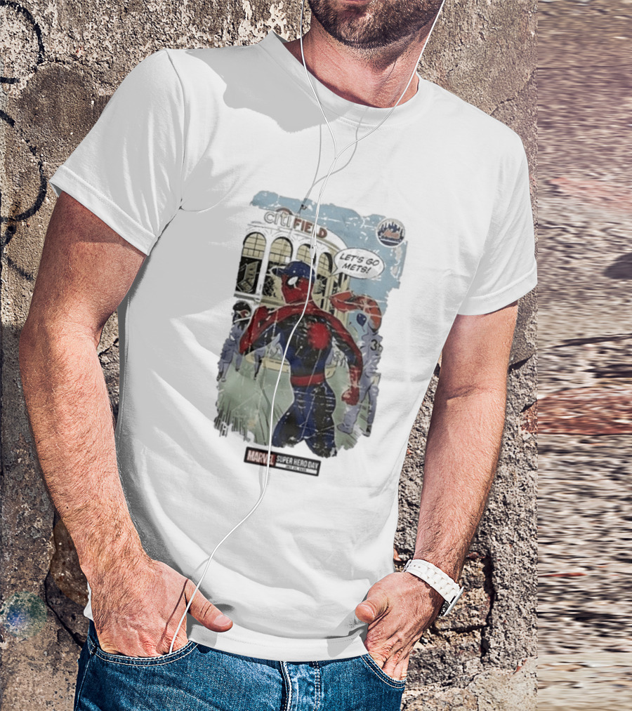 Citi Field Marvel Super Hero Day Spiderman Let's Go Mets 2026 T-Shirt