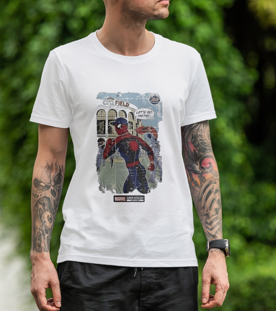 Citi Field Marvel Super Hero Day Spiderman Let's Go Mets 2026 T-Shirt