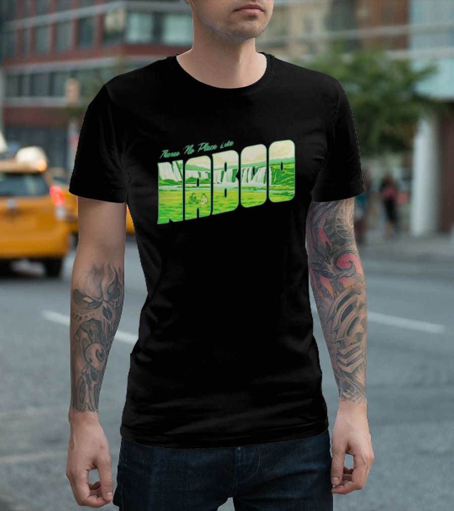 Anakin Skywalker Padme Amidala Star Wars There Is No Place Like Naboo Scenic Waterfalls T-Shirt