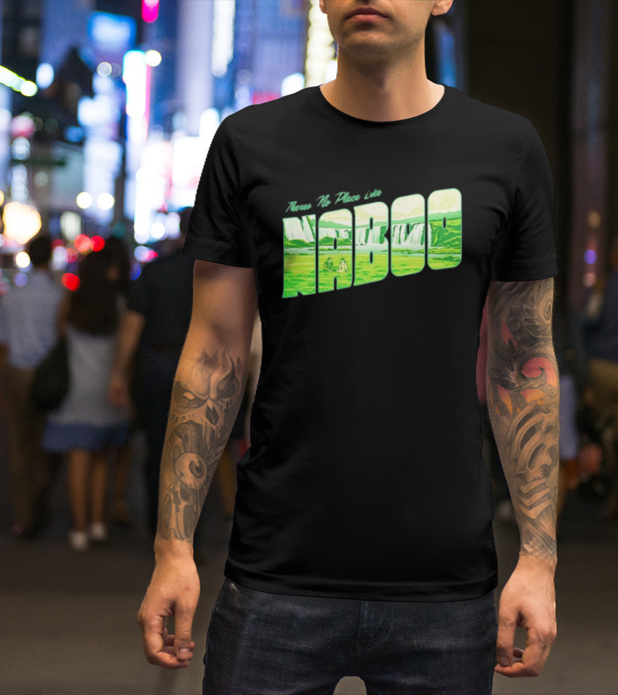 Anakin Skywalker Padme Amidala Star Wars There Is No Place Like Naboo Scenic Waterfalls T-Shirt