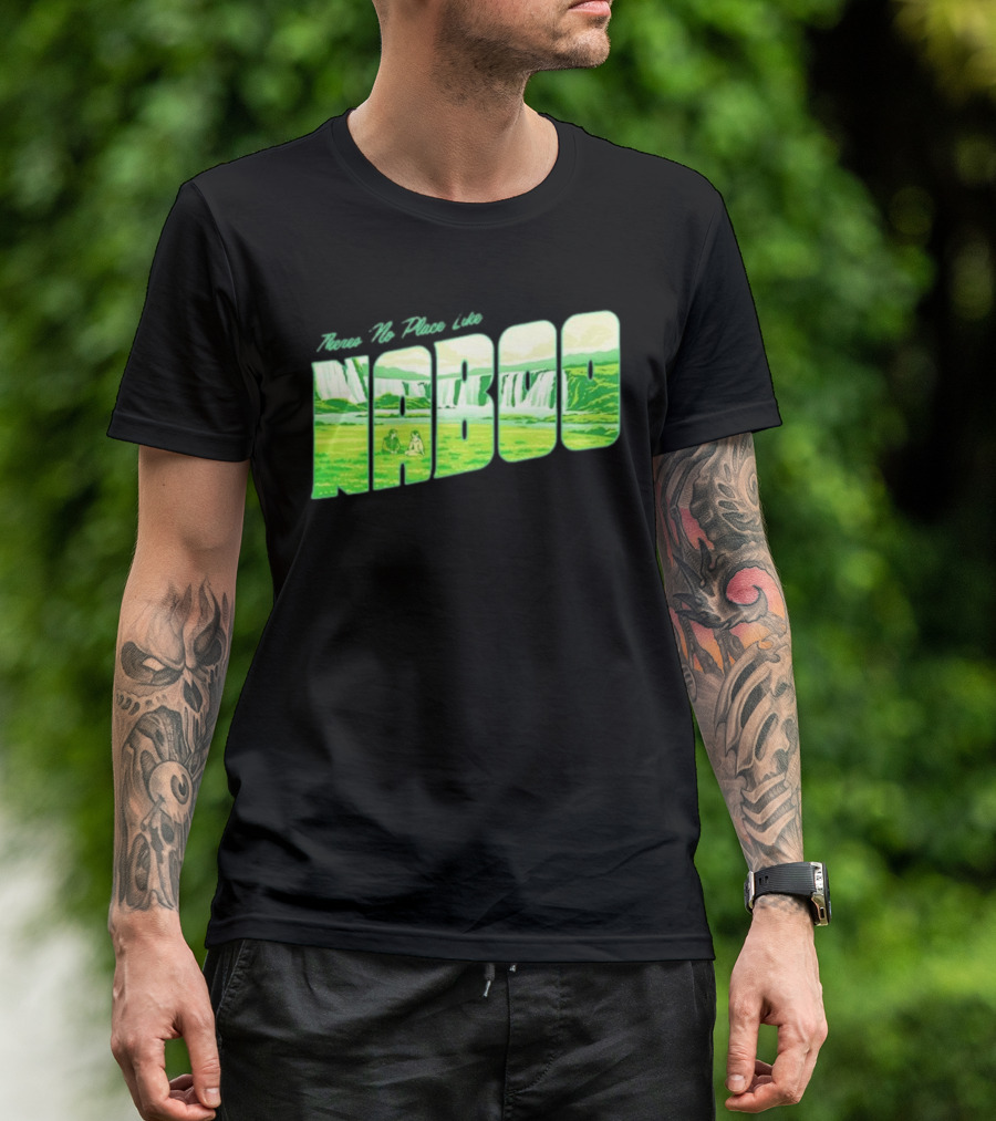 Anakin Skywalker Padme Amidala Star Wars There Is No Place Like Naboo Scenic Waterfalls T-Shirt