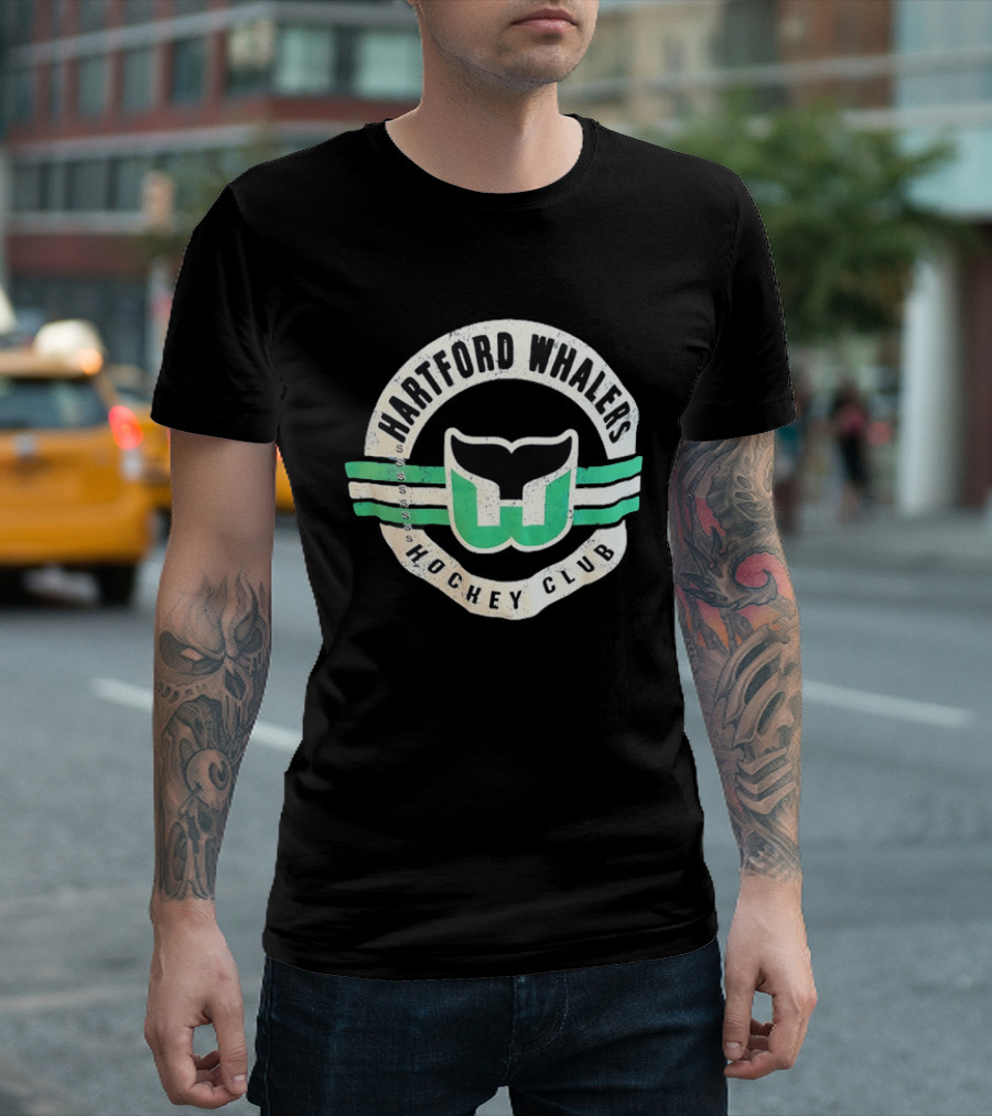 Hartford Whalers Distressed Vintage Hockey Club T-Shirt