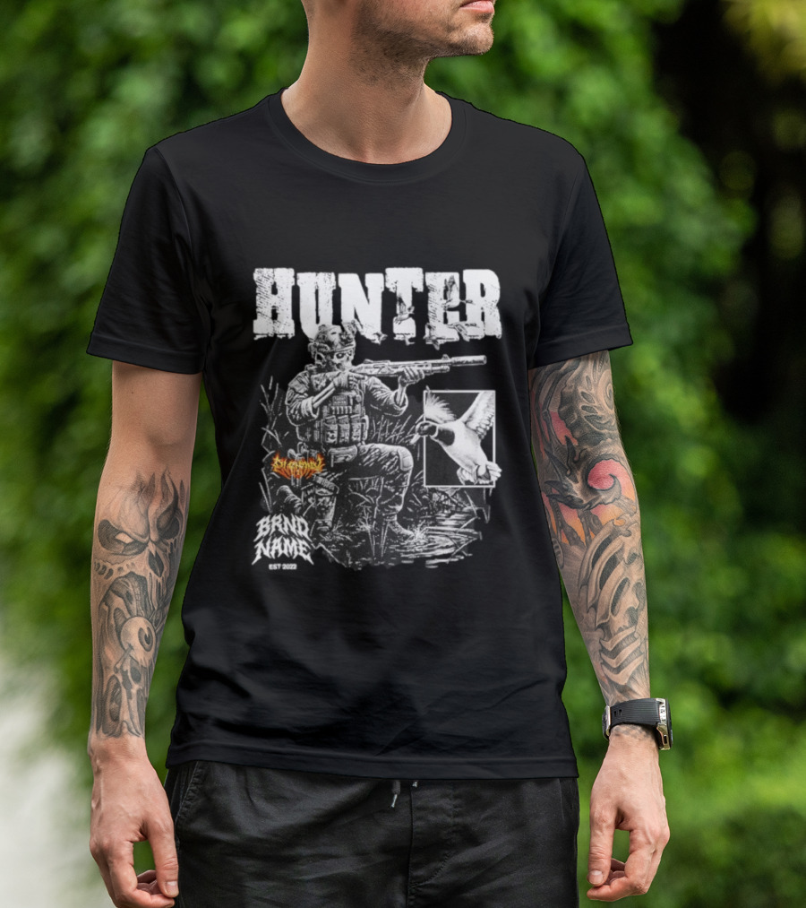 Skeleton Tactical Soldier Duck Hunting Hunter EST 2022 T-Shirt