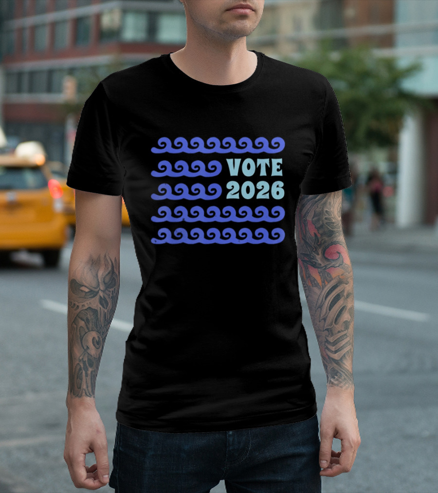 Vote 2026 Distressed Blue Wave Political Election T-Shirt