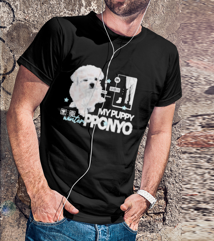 Winter Aespa My Puppy Pponyo KMJ Cute Dog T-Shirt