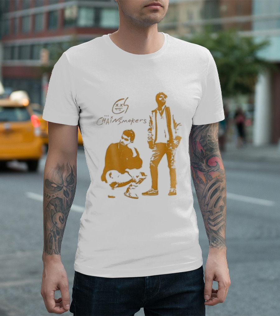 The Chainsmokers Tour Silhouette Band Icon Sketch T-Shirt