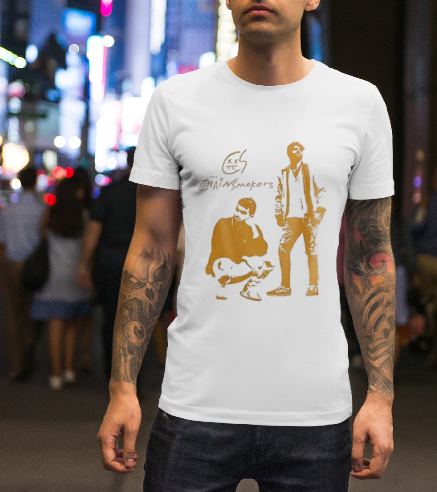 The Chainsmokers Tour Silhouette Band Icon Sketch T-Shirt