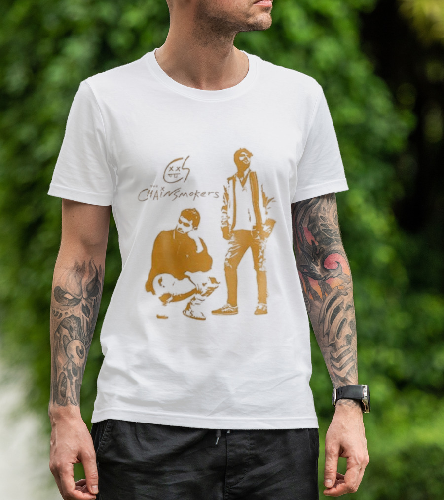 The Chainsmokers Tour Silhouette Band Icon Sketch T-Shirt