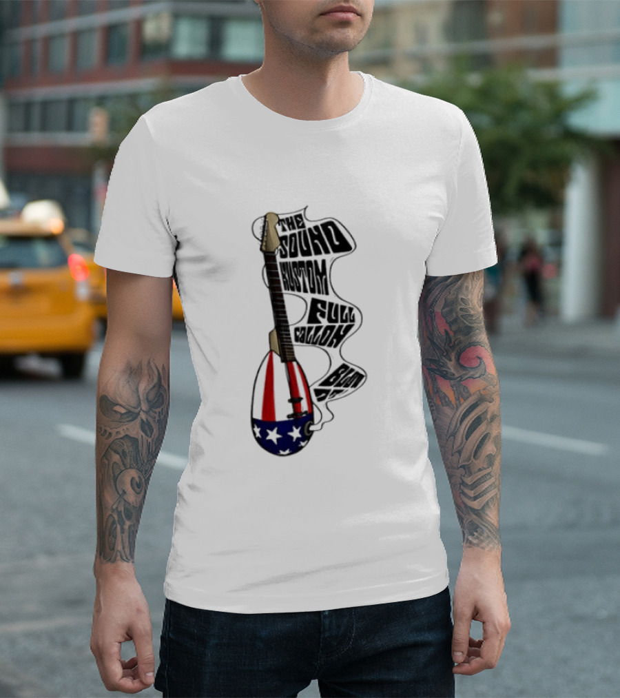 The Sound Kustom Full Gallon Blow Up Patriotic Guitar Americana T-Shirt