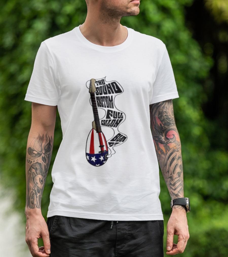 The Sound Kustom Full Gallon Blow Up Patriotic Guitar Americana T-Shirt