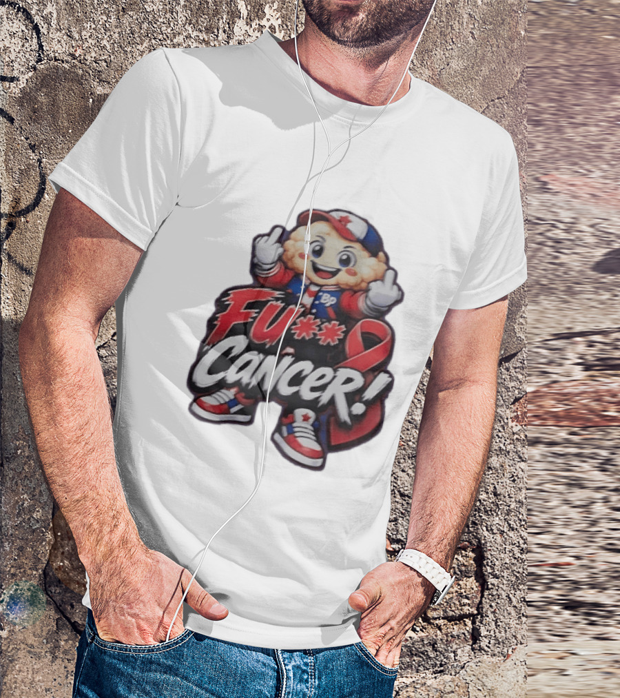 Fu Cancer BP Kid With Awareness Ribbon Support T-Shirt
