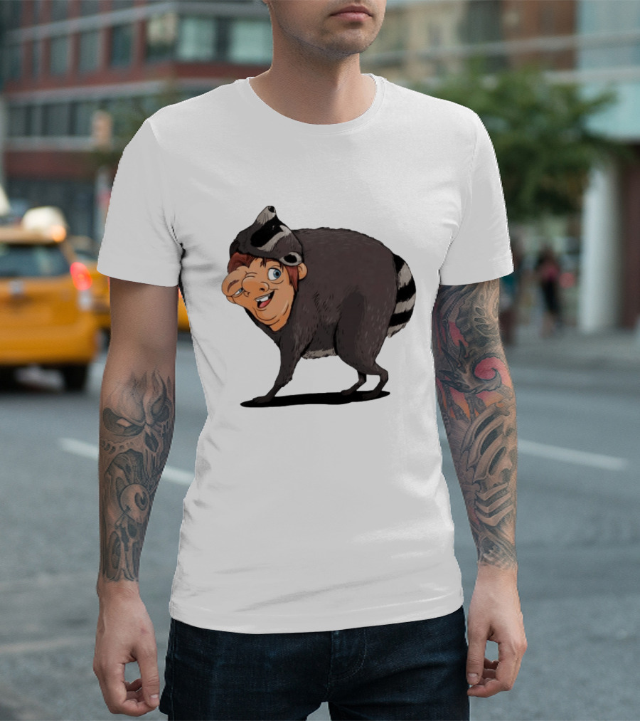 Raccoon Boy Animal Costume Quirky T-Shirt