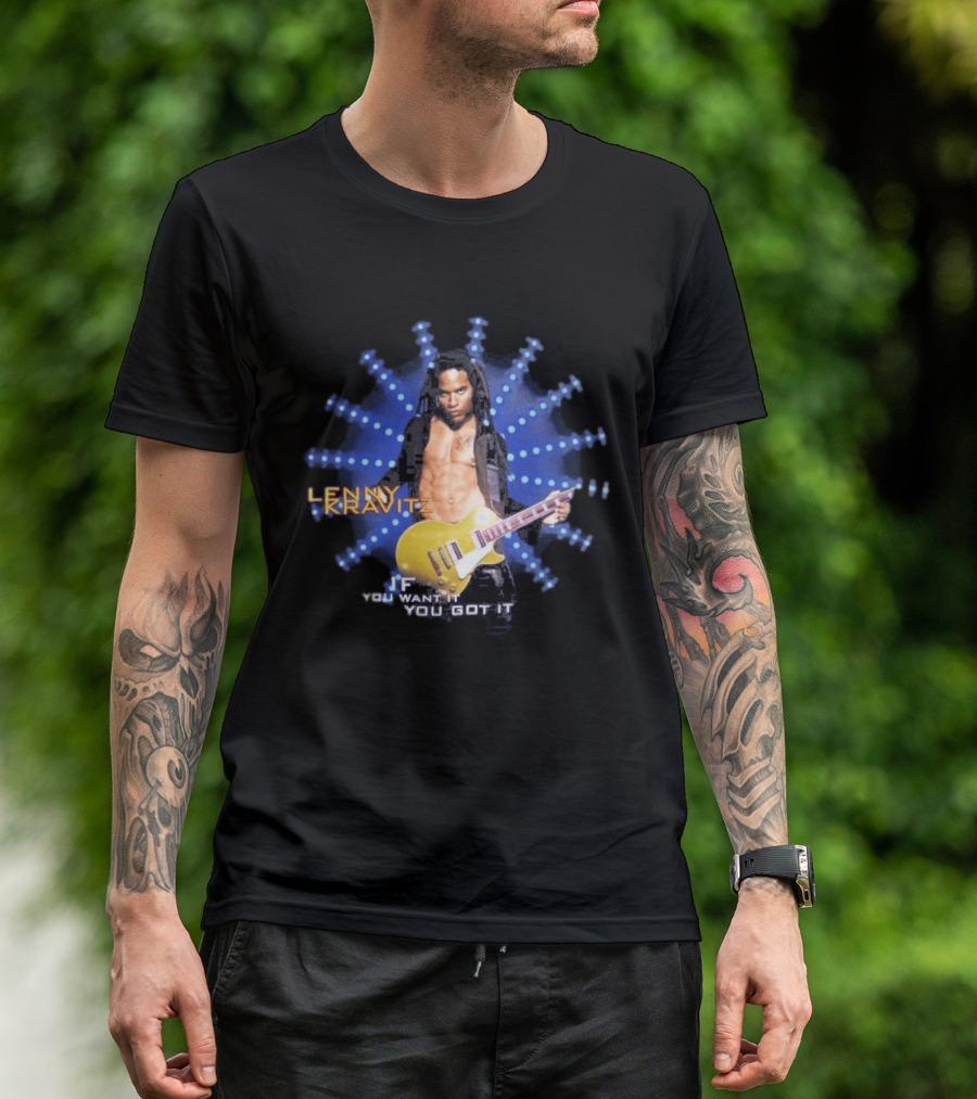 Lenny Kravitz 1993 If You Want It You Got It Yellow Guitar T-Shirt