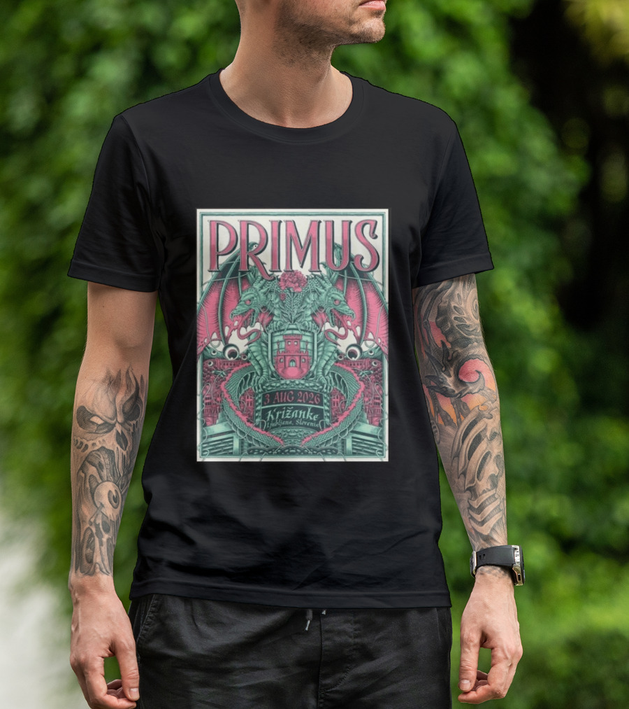 PRIMUS 3 Aug 2026 Križanke Ljubljana Slovenia Dragon T-Shirt