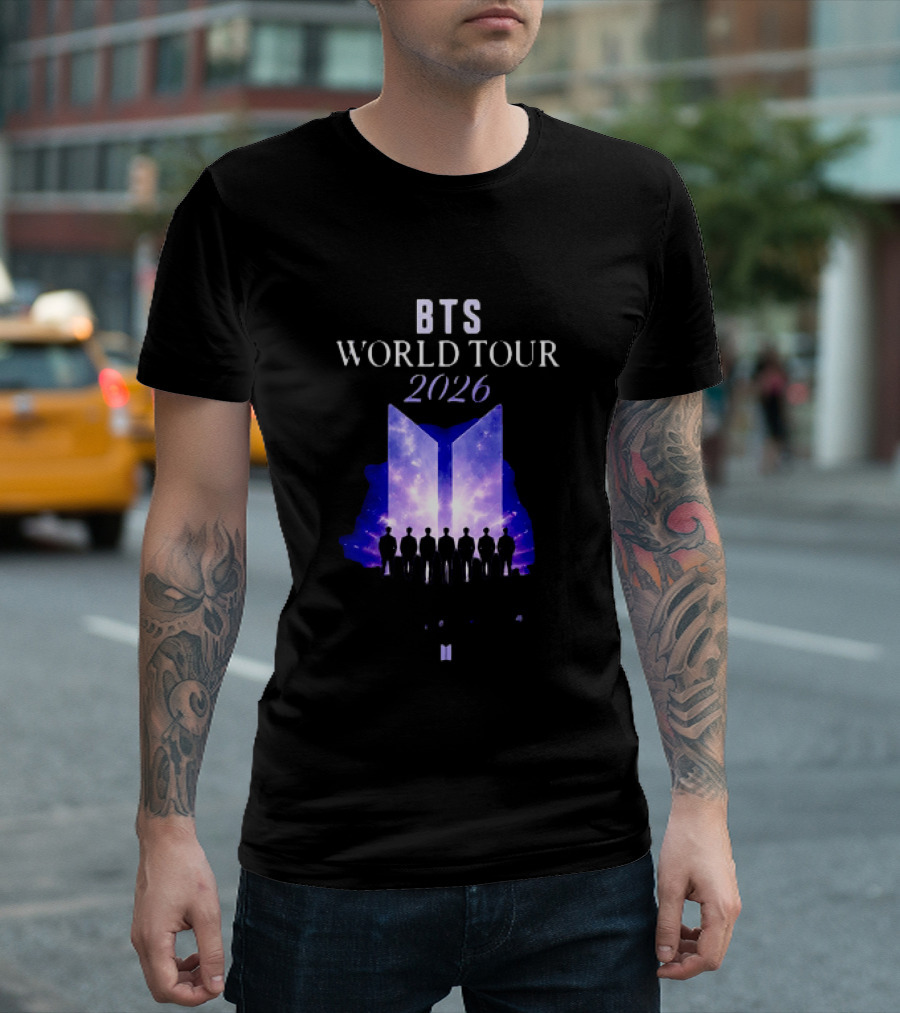 BTS World Tour 2026 Forever We Are Young Concert Silhouettes Galaxy T-Shirt