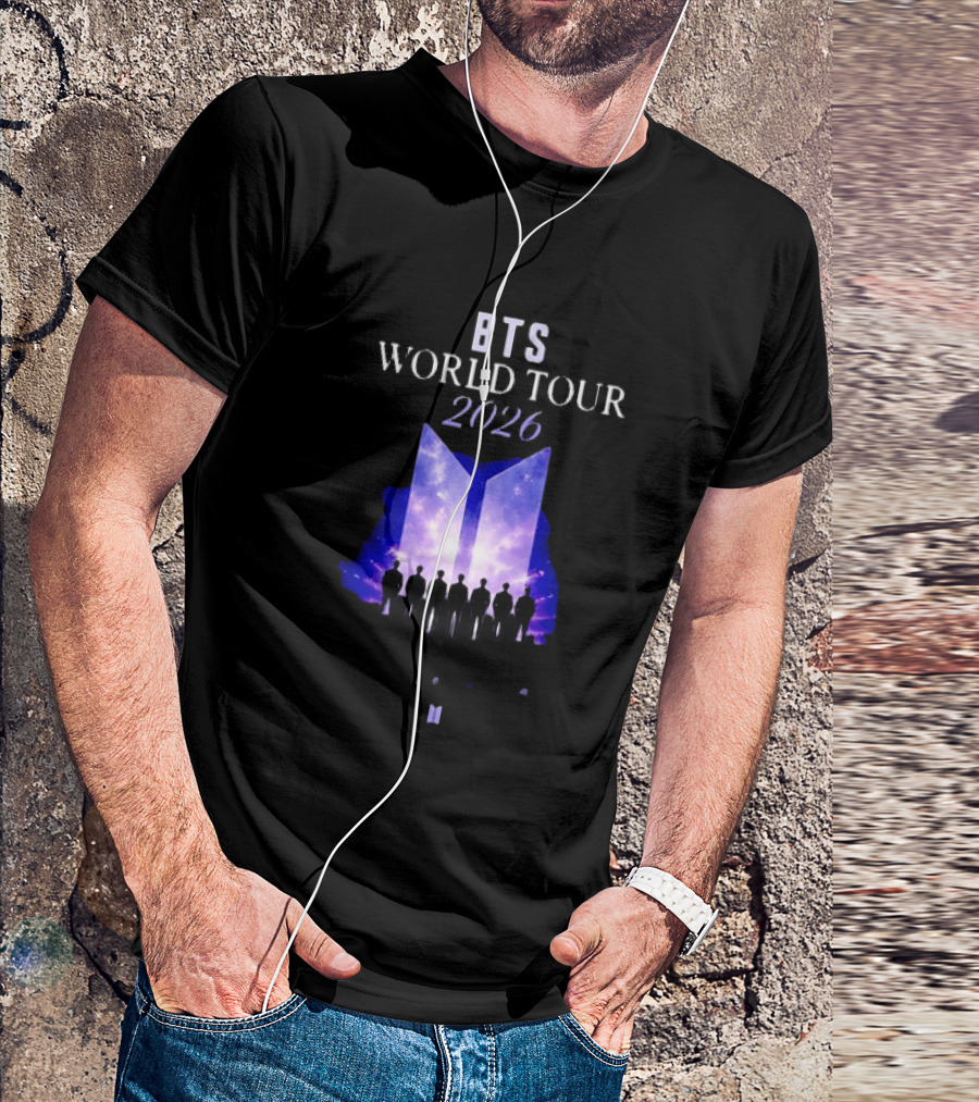 BTS World Tour 2026 Forever We Are Young Concert Silhouettes Galaxy T-Shirt