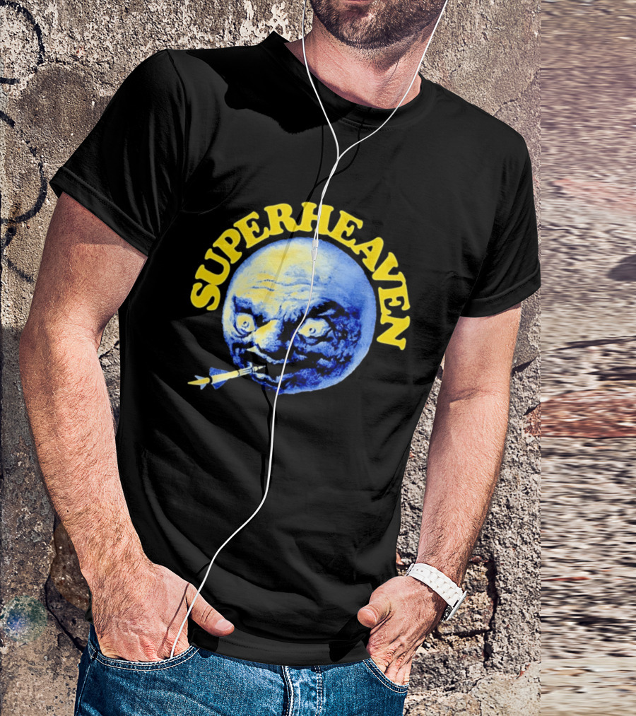 Superheaven Moon Rocket Alternative Rock Moon Face T-Shirt