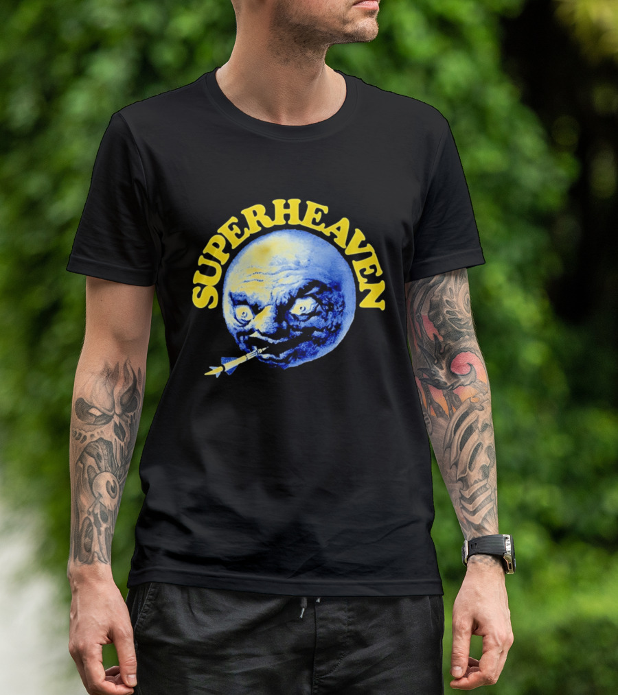 Superheaven Moon Rocket Alternative Rock Moon Face T-Shirt