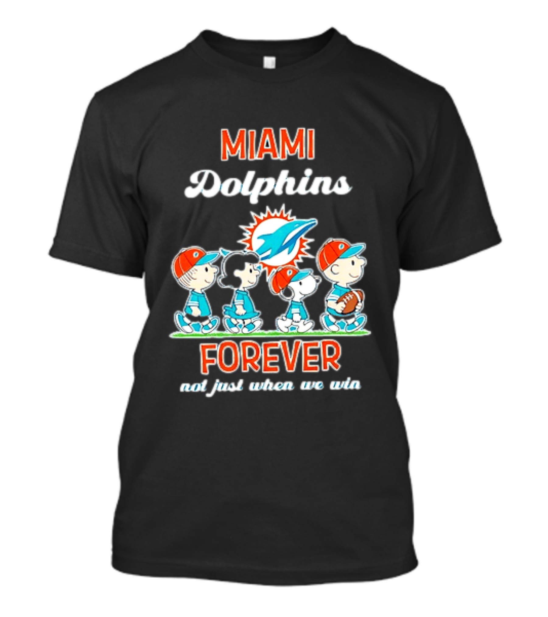 Miami Dolphins Peanuts Characters Forever Not Just When We Win T-Shirt